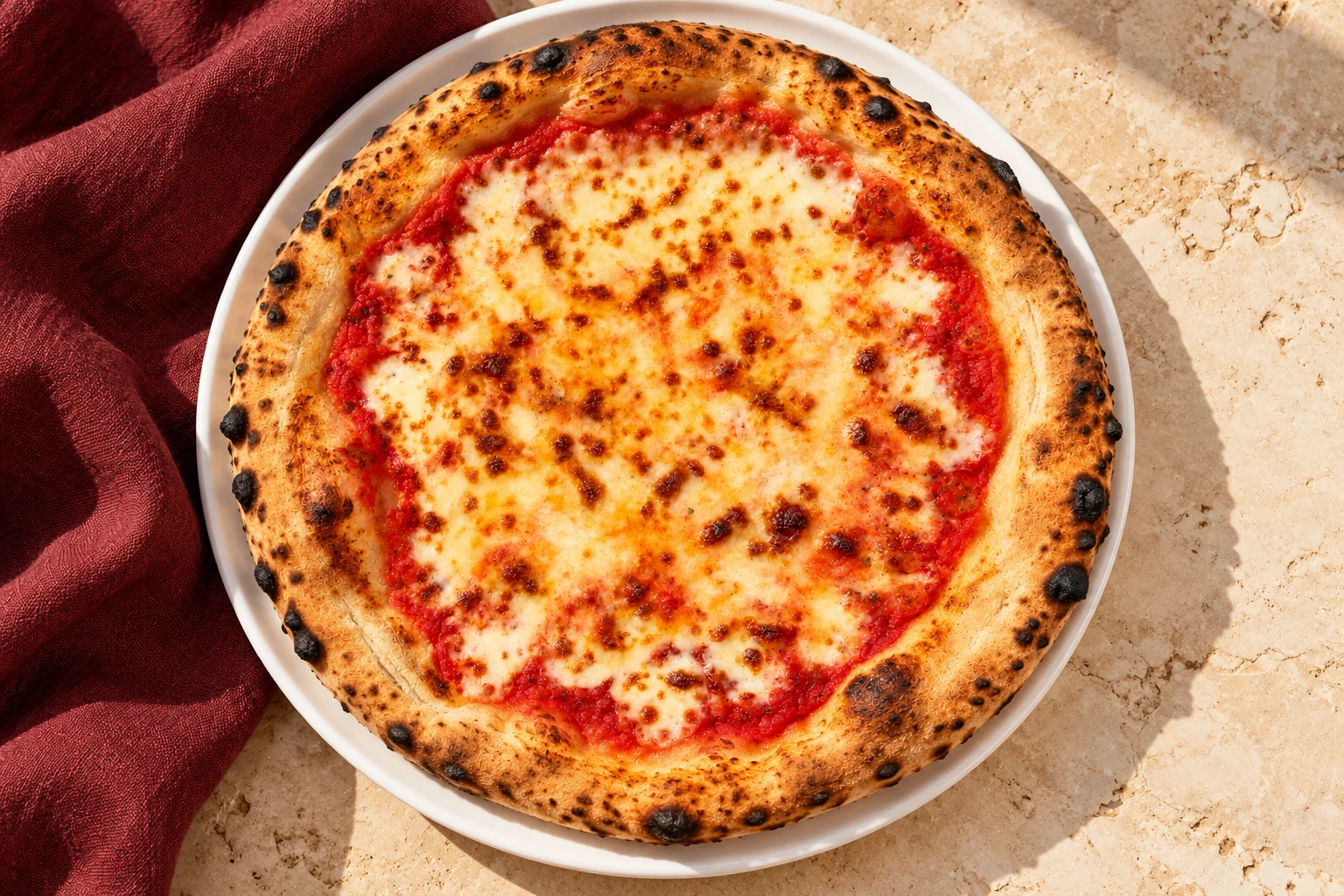 Pizza Margherita von Cortina, nach dem Originalfoto neu inszeniert